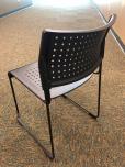 Stacking chairs with perforated black seat and black frame - ITEM #:175058 - Img 3 of 5