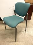 Used Green Stacking Chairs - Padded Back And Seat - Tan Trim - ITEM #:175059 - Thumbnail image 2 of 3