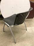 Used Stacking Chairs With Black Seat And Back - Silver Legs - ITEM #:175060 - Thumbnail image 3 of 3