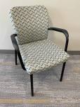 Used Stacking Chairs - Patterned Fabric - Black Frame - ITEM #:175064 - Thumbnail image 2 of 4