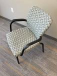 Used Stacking Chairs - Patterned Fabric - Black Frame - ITEM #:175064 - Thumbnail image 3 of 4