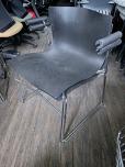 Used Stacking Chairs With Black Seat And Chrome Metal Frame - ITEM #:175065 - Thumbnail image 1 of 3