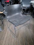 Used Stacking Chairs With Black Seat And Chrome Metal Frame - ITEM #:175065 - Thumbnail image 2 of 3