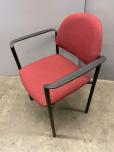 Used Comet Stack Chair With Arm Rests - Red Fabric - ITEM #:175068 - Img 2 of 5