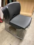 Used Stacking Chairs - Grey Seat - Chrome Frame - ITEM #:175073 - Img 1 of 4