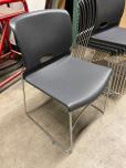 Used Stacking Chairs - Grey Seat - Chrome Frame - ITEM #:175073 - Img 2 of 4