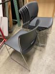Used Stacking Chairs - Grey Seat - Chrome Frame - ITEM #:175073 - Img 4 of 4