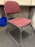 Used Stacking Chair - Red Fabric - Chrome Frame - ITEM #:175075 - Img 1 of 4