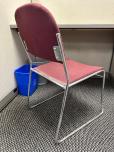 Used Stacking Chair - Red Fabric - Chrome Frame - ITEM #:175075 - Img 4 of 4