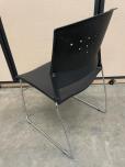 Used Stacking Chairs - Black Plastic Seat - Chrome - ITEM #:175076 - Img 3 of 3