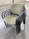 Used Stacking Chairs - Green Fabric - Black Frame - ITEM #:175077 - Img 1 of 5