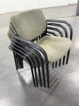 Used Stacking Chairs - Green Fabric - Black Frame - ITEM #:175077 - Img 2 of 5