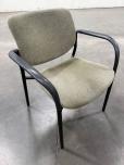 Used Stacking Chairs - Green Fabric - Black Frame - ITEM #:175077 - Img 3 of 5