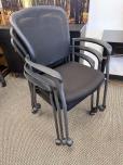 Black Mesh Back Stacking Guest Chair with Casters - ITEM #:175080 - Img 1 of 7