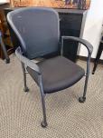 Black Mesh Back Stacking Guest Chair with Casters - ITEM #:175080 - Img 4 of 7