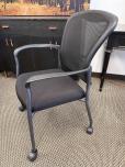 Black Mesh Back Stacking Guest Chair with Casters - ITEM #:175080 - Img 5 of 7