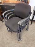 Black Fabric Stacking Guest Chair with Arms and Casters - ITEM #:175081 - Img 2 of 7