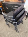 Black Fabric Stacking Guest Chair with Arms and Casters - ITEM #:175081 - Img 3 of 7