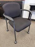 Black Fabric Stacking Guest Chair with Arms and Casters - ITEM #:175081 - Img 4 of 7