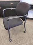 Black Fabric Stacking Guest Chair with Arms and Casters - ITEM #:175081 - Img 5 of 7