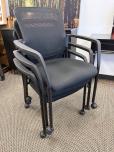 Black Mesh Back Stacking Guest Chair on Casters - ITEM #:175082 - Img 1 of 6