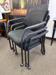 Black Mesh Back Stacking Guest Chair on Casters - ITEM #:175082 - Img 2 of 6