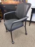 Black Mesh Back Stacking Guest Chair on Casters - ITEM #:175082 - Img 5 of 6