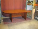 Used Racetrack conference table with cherry laminate finish 