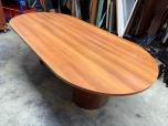 8-Foot Racetrack Conference Table with Half-Cylinder Bases - Cherry Laminate - ITEM #:195014 - Main Image