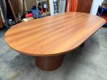 8-Foot Racetrack Conference Table with Half-Cylinder Bases - Cherry Laminate - ITEM #:195014 - Img 2 of 6