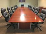 Nucraft Saber 20' Boat Shaped Conference Table, Cherry - ITEM #:195078 - Img 1 of 5