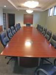 Nucraft Saber 20' Boat Shaped Conference Table, Cherry - ITEM #:195078 - Img 2 of 5