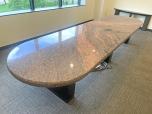 14' Granite Conference Table with Black Wood Base - ITEM #:195087 - Img 3 of 5