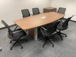 Used Conference Table - Boat Shape - Walnut 8FT - ITEM #:195096 - Img 1 of 3