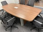 Used Conference Table - Boat Shape - Walnut 8FT - ITEM #:195096 - Img 3 of 3