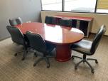 Used Conference Table - Glossy Cherry Veneer - 8FT - ITEM #:195099 - Img 1 of 5