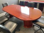 Used Conference Table - Glossy Cherry Veneer - 8FT - ITEM #:195099 - Img 2 of 5