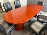 Used Conference Table - Glossy Cherry Veneer - 8FT - ITEM #:195099 - Img 3 of 5