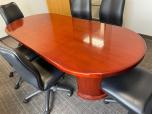 Used Conference Table - Glossy Cherry Veneer - 8FT - ITEM #:195099 - Img 4 of 5