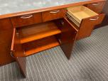 16' Conference Table and Matching Credenza Set - Brushed Aluminum & Cherry - ITEM #:195105 - Img 20 of 21