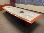 16' Conference Table and Matching Credenza Set - Brushed Aluminum & Cherry - ITEM #:195105 - Img 2 of 21