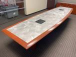 16' Conference Table and Matching Credenza Set - Brushed Aluminum & Cherry - ITEM #:195105 - Img 3 of 21