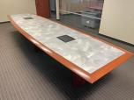 16' Conference Table and Matching Credenza Set - Brushed Aluminum & Cherry - ITEM #:195105 - Img 4 of 21