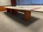 16' Conference Table and Matching Credenza Set - Brushed Aluminum & Cherry - ITEM #:195105 - Img 7 of 21