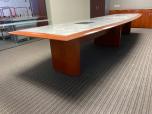 16' Conference Table and Matching Credenza Set - Brushed Aluminum & Cherry - ITEM #:195105 - Img 8 of 21