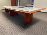 16' Conference Table and Matching Credenza Set - Brushed Aluminum & Cherry - ITEM #:195105 - Img 9 of 21