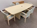 8' Boat Shaped Conference Table, Maple Laminate - ITEM #:195108 - Img 1 of 6
