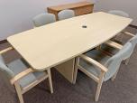 8' Boat Shaped Conference Table, Maple Laminate - ITEM #:195108 - Img 2 of 6