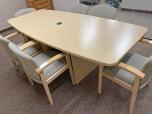 8' Boat Shaped Conference Table, Maple Laminate - ITEM #:195108 - Img 3 of 6