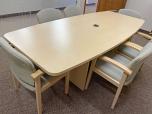8' Boat Shaped Conference Table, Maple Laminate - ITEM #:195108 - Img 4 of 6